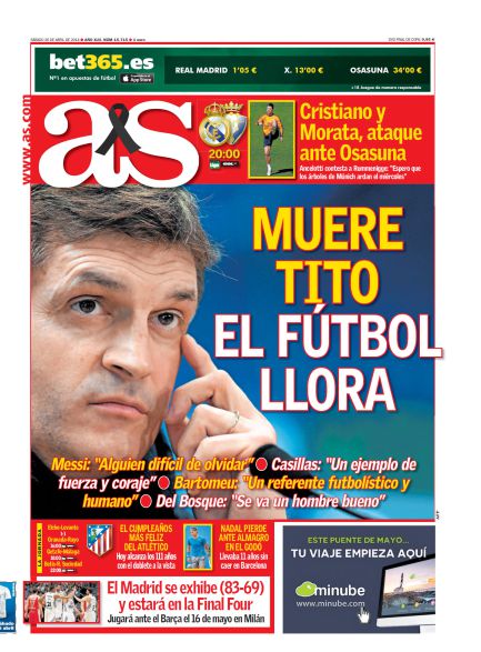 Muere Tito, el fútbol llora
