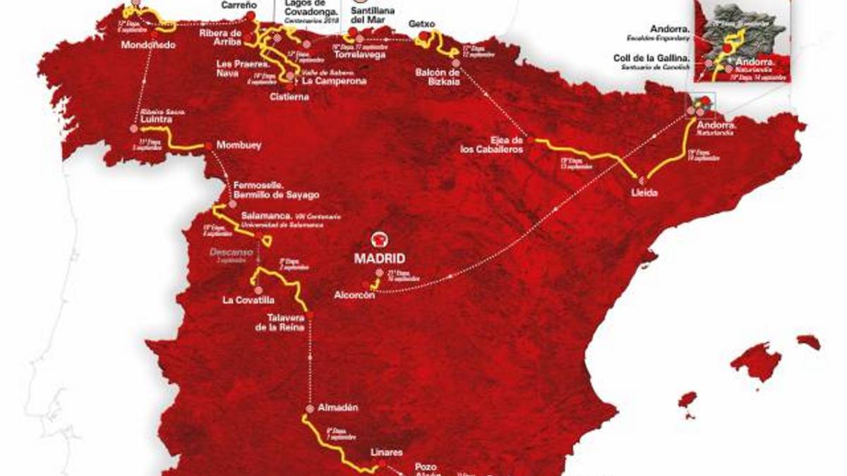 mapa vuelta ciclista a españa Vuelta a España 2018: etapas, perfiles y recorrido   AS.com