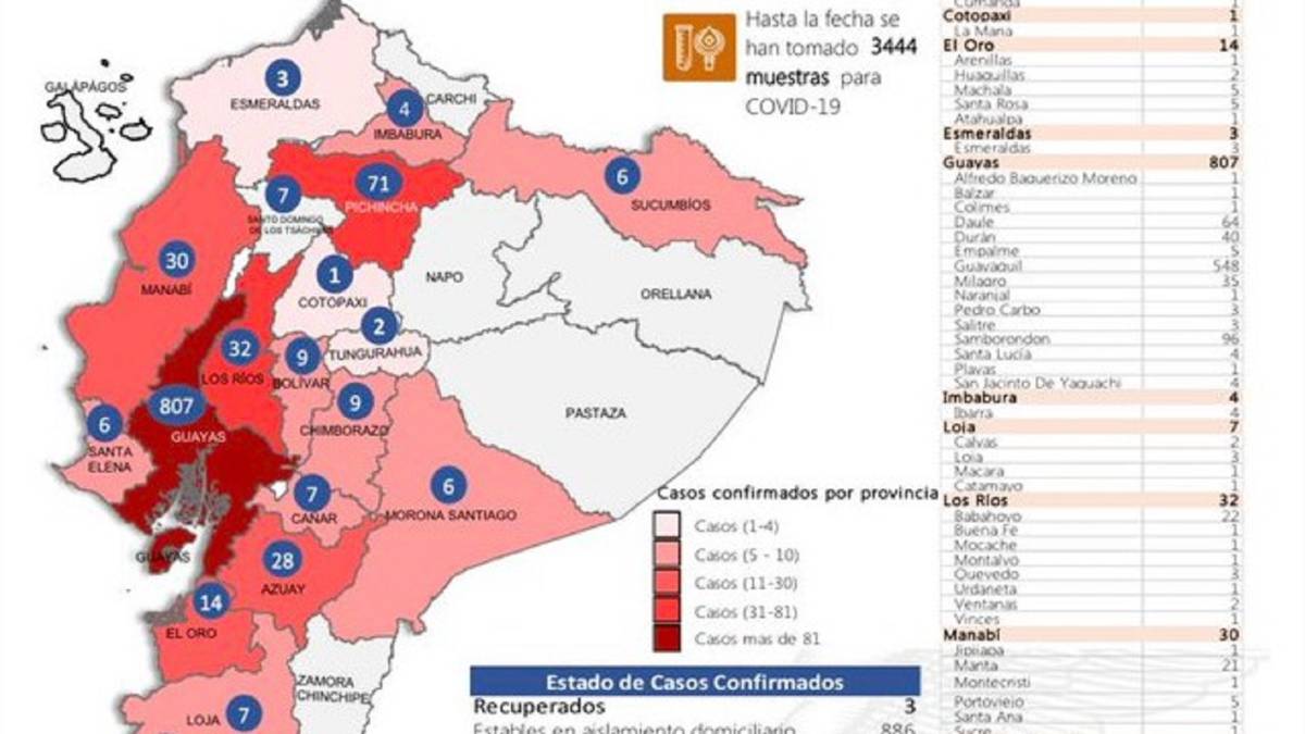 Mapa Y Casos De Coronavirus En Ecuador Por Provincia Y Canton 24