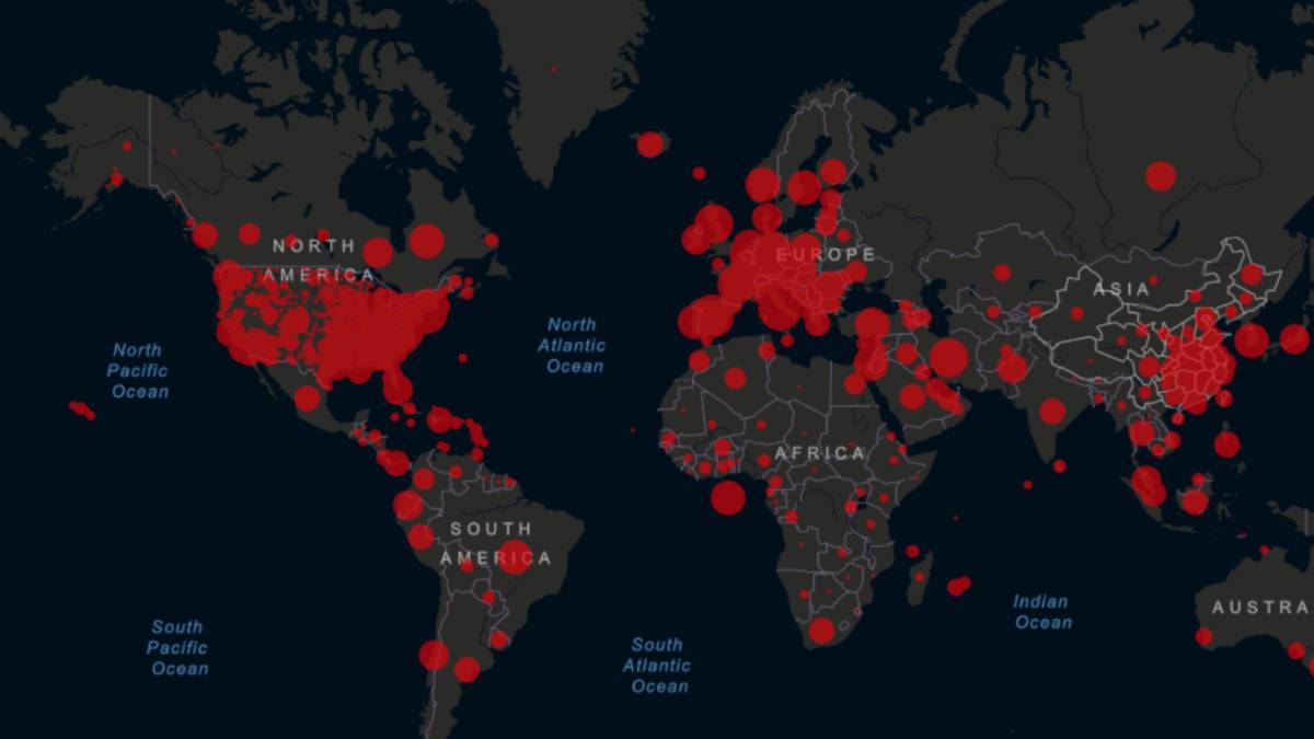 mapa 31 Mapa del coronavirus en el mundo, en tiempo real hoy, 31 de marzo 