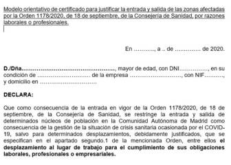 Restricciones en Madrid: documentos para justificar desplazamientos y  excepciones 