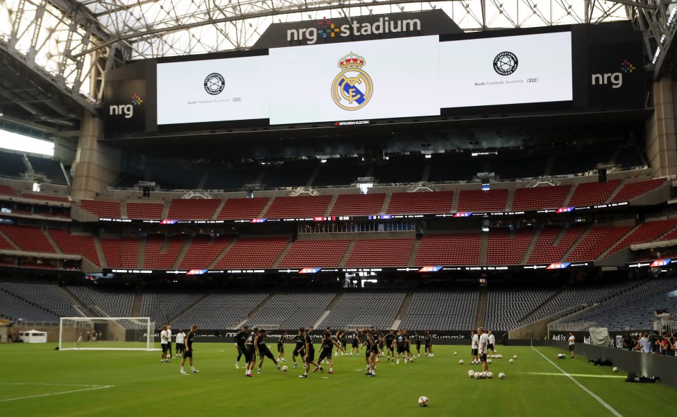 Real Madrid trained at the NRG Stadium in Houston