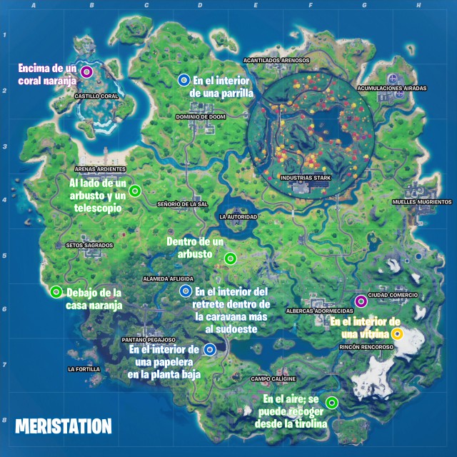 Fortnite Temporada 4 Capitulo 2 Mapa Todas Las Monedas Xp En Fortnite Temporada 4 Localizaciones Y Mapa Meristation