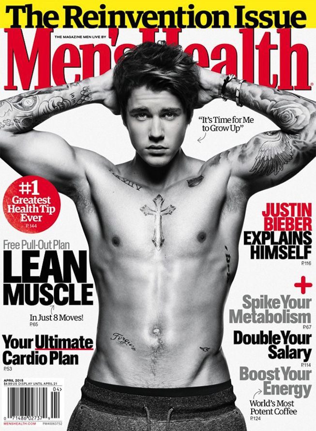 Justin Bieber enseña músculos en la portada de Men's Health 